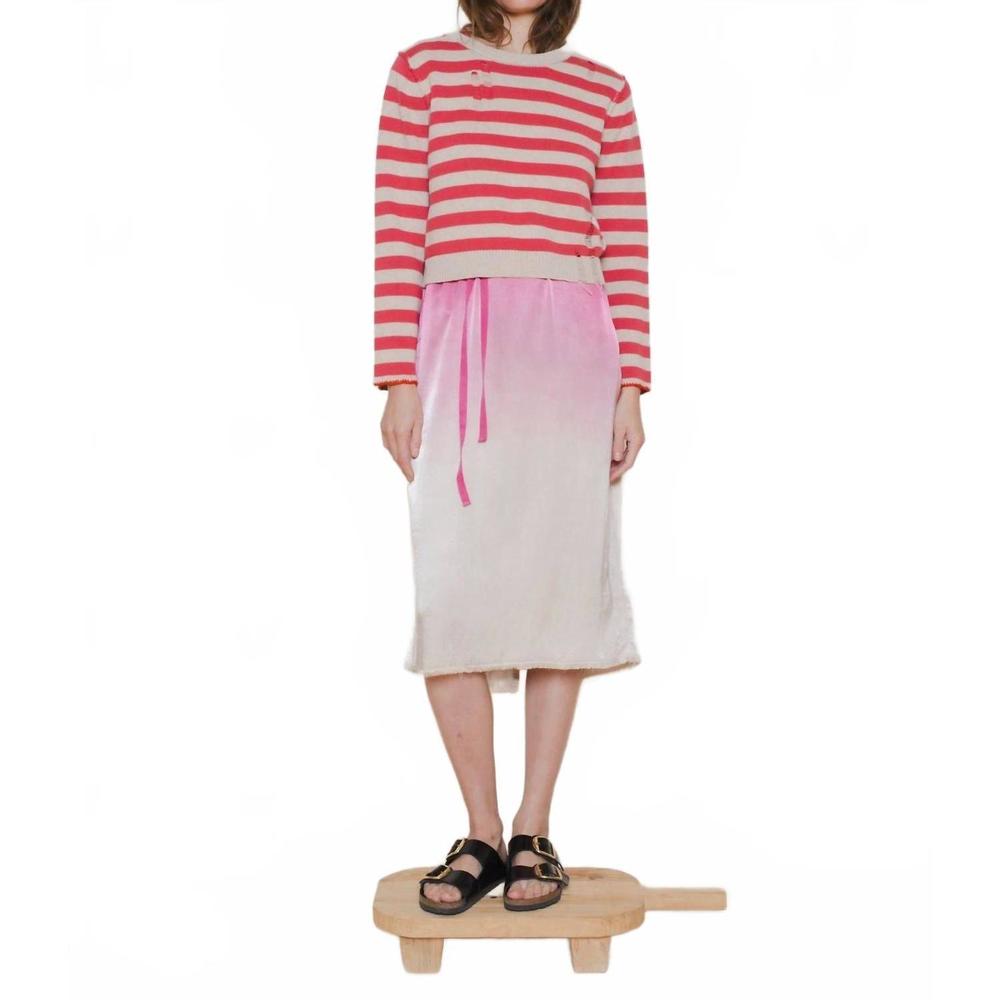 NEW RAQUEL ALLEGRA clark pullover sweater in red stripe